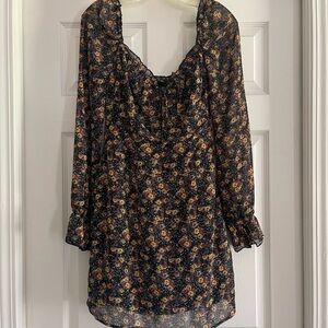Nasty Gal Floral Square Neck Mini Dress Size 6 EUC